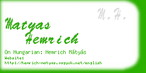 matyas hemrich business card